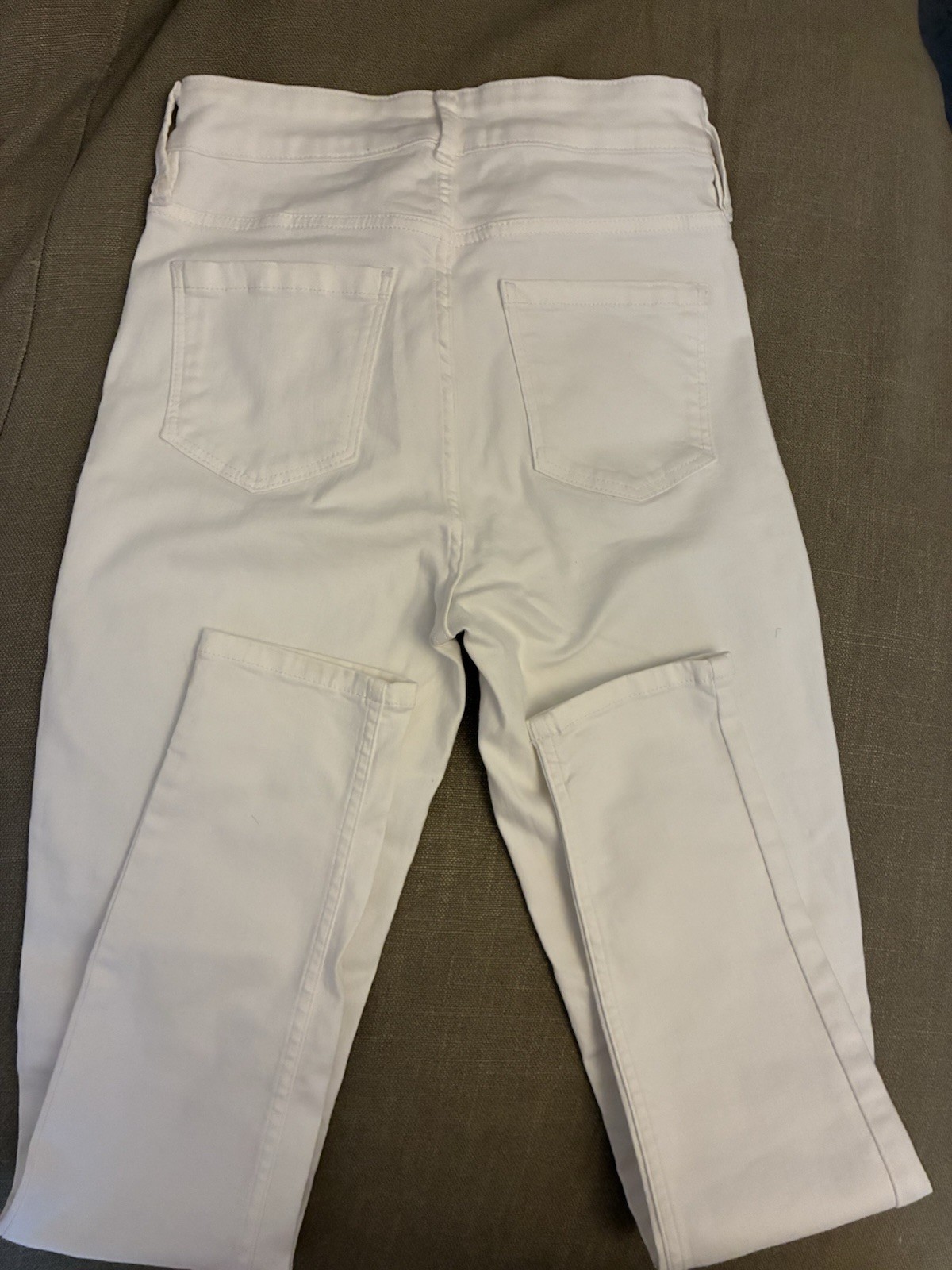 Immaculate Oasis Stiletto Skinny White Jeans Size 10 - Front Zip image 2