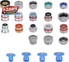 iFealClear 18-PCS Brass Faucet Adapter Kit, Kitchen Sink Aerator Adapters  4 PC