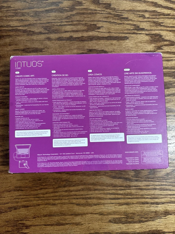 Wacom Intuos Comic Pen and Touch Graphic Drawing Tablet CTH-490CB Blue - Image 2 of 4