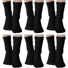6 Pairs Women's Warm Fuzzy Slouch Socks Fluffy Winter Slipper Boot Socks