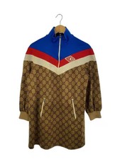 GUCCI Technical Jersey Dress/ Size L/ Polyester/ Gold/ 526526 X9W22