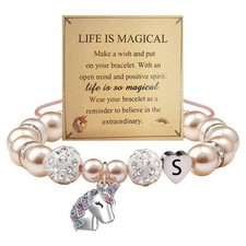 Unicorn Bracelet Gifts - Heart Initial S Unicorn Jewelry Unicorns Gifts Rainb...