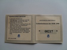 Münz Echtheits-Zertifikat / 1990 - 100 Jahre 1.Mai - 10 Mark