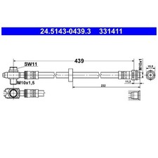2x Bremsschlauch vorne für VW Polo 6N2 3 6N1 | 23876234