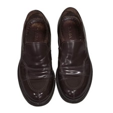 Prada Milano Dark Brown Leather Loafers Mens 7.5/Womens 9