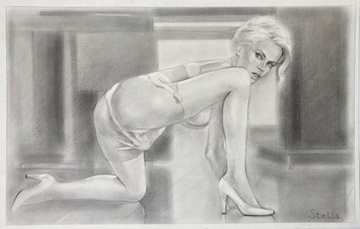 Akt nude naked woman Frau nue femme Aktzeichnung Zeichnung drawing dessin - 173
