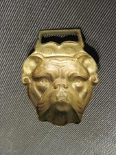 Vintage  ** BULLDOG HEAD ** Brass Watch Fob