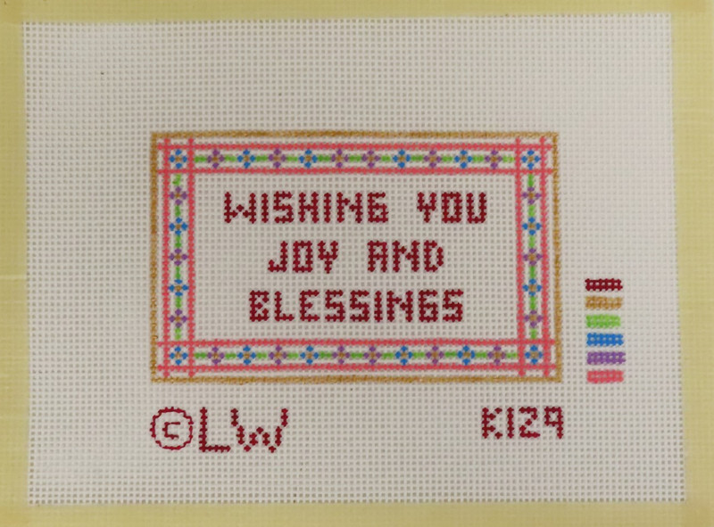 HANDPAINTED NEEDLEPOINT - Wishing You Joy and Blessings (63)