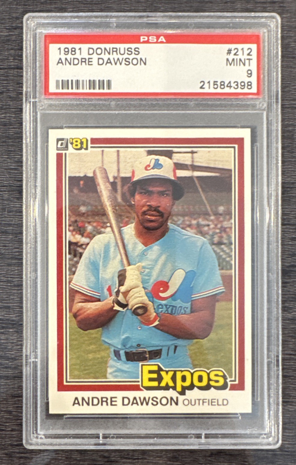 1981 Donruss #212 Andre Dawson PSA 9 Montreal Expos
