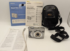 Sony Cyber-Shot DSC-W5 5.1MP Digital Camera Silver with Case and Manual Working
