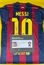 LIONEL MESSI BACK SIGNED FC BARCELONA 2014-15 HOME Shirt Authenticated by Icons