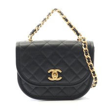 Chanel Leather Matelasse Shoulder Bag Women Black One Size 628612