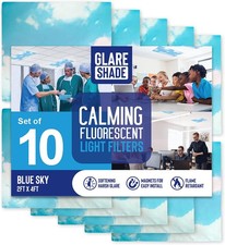 Fluorescent Light Covers for Ceiling Lights 10 Count Easy Install Magnetic