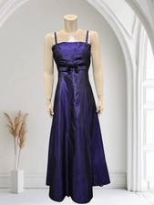 Vtg JESSICA McCLINTOCK Purple Taffeta Strap Fit Flare Long Gown L/XL