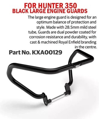 Royal Enfield black large engine guard parts for hunter 350 KXA00129