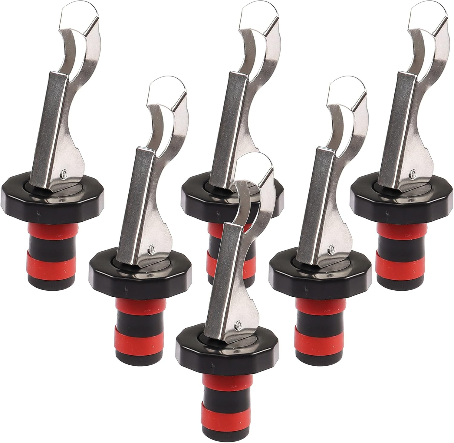 New 6 PCS Wine Bottle Stoppers Lever Arm Reusable Sealer For Wine Beer Spirits