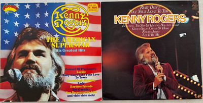 Kenny Rogers 2 IMPORT vinyl LP lot - American Superstar - Ruby Don't Take Your