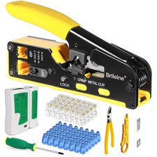 RJ45 Crimp Tool Pass Through Ethernet Crimper Cat5 Cat5e CAT6 Crimping Tool K...