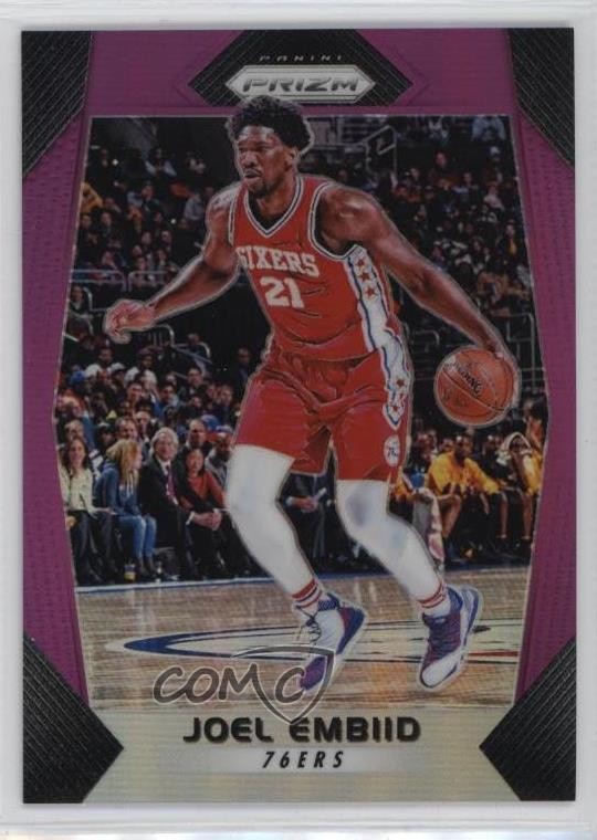 2017-18 Panini Prizm Purple Prizm 30/75 Joel Embiid #2 0b4t
