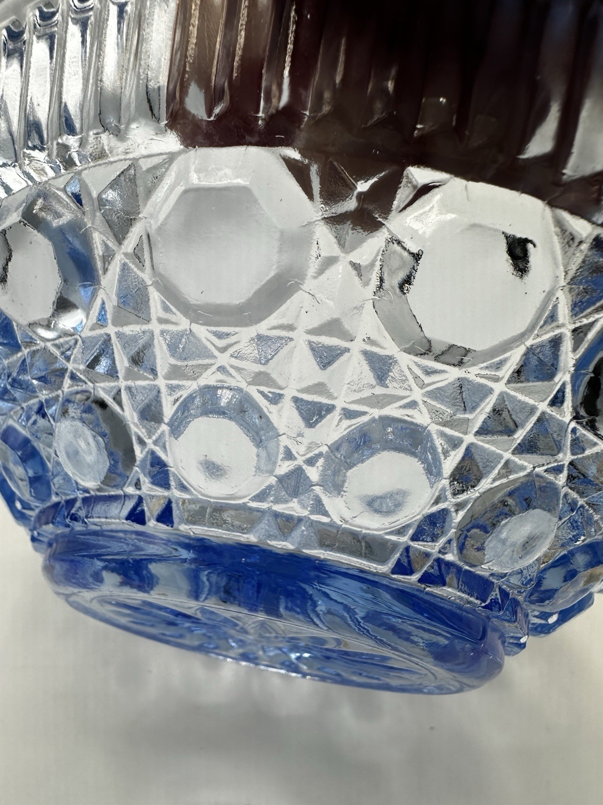 Vtg Indiana Glass Colonial Blue Daisy & Button Covered Candy Dish with Lid 9"