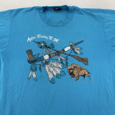Vintage Aztec Ruins New Mexico Shirt Mens Medium Buffalo Feather Nature 90s Tee