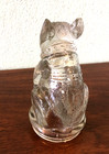 VINTAGE BULLDOG CLEAR GLASS CANDY CONTAINER, NO LID, MADE IN USA. — photo 3