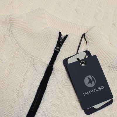 Impulso NWT 1/4 Zip Cable Knit Sweater Size 50 (US M) in Ivory Wool Blend