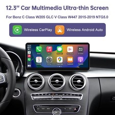 12.3" Ultra-thin Touch Screen Carplay For Benz C-class W205 GLC V W447 2015-2019