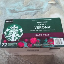 Starbucks Cafe Verona 72 K-cups, 100  Arabica, Dark Roast, Exp. 12/2026