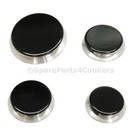RANGEMASTER Genuine Hob Burners and Caps Set of Four 1 Large, 2 Medium & 1 Small