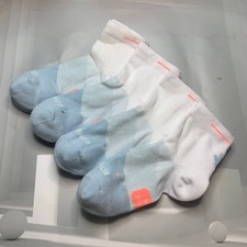 Bombas Women Quarter Socks 4 Pairs White Blue Pastel Size S M Cushioned New