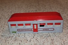 Plasticville Diner Building, Red Roof and Trim, O Gauge, Vintage 1950s.