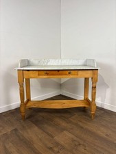 Victorian Stripped Pine Washstand with Marble Top