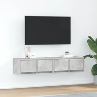 Tv-SchräNke 2 Stk. Betongrau 60X31X25,5 Cm Holzwerkstoff