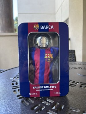 FC BARCELONA ~ BARCA Cologne Jersey Bottle & Tin 3.4 oz EDT Authentic NEW  