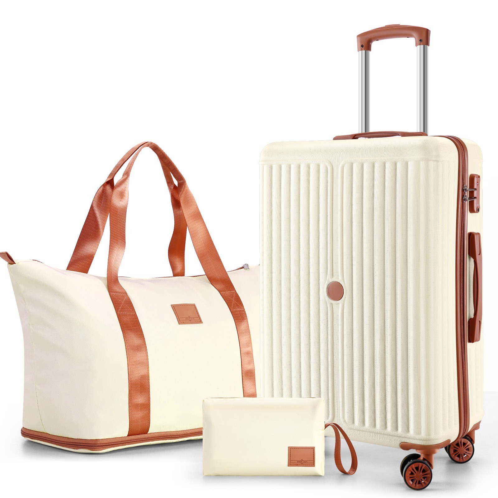 Sets 3 Piece Abs+pc Hardside Lightweight 20'' Carry On Suitc