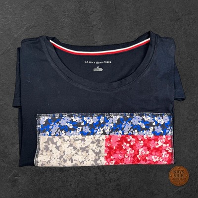 Tommy Hilfiger T-Shirt schwarz mit Pailletten - S