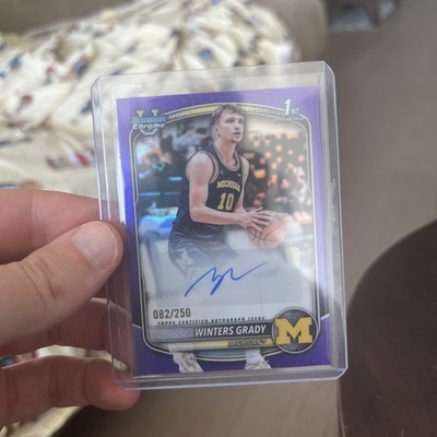 2025-26 Bowman Winters Grady Chrome Auto Purple Refractor 1st #/250 Wolverines