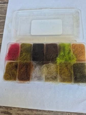 Used Cascade  Euro-Seal (trout) dubbing,  Dub Dispenser,  Fly Tying