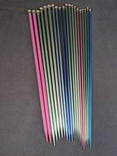 Lot of Colorful Susan Bates Silvalume Aluminum Single Point Knitting Needles Set