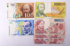 Lot of 6 France / Belgium Bank Notes 50 100 200 Francs