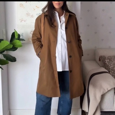 ZARA NEW WOMAN MIDI TRENCH ZW COLLECTION DARK CAMEL SIZE M 3811