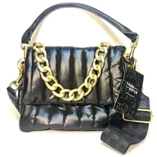 THINK ROYLN Bar Quilted Shoulder Crossbody Bag Pearl Black (MSRP $168)