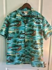 Koko Head Hawaiian Shirt Small Seaplanes Boats Palms Islands Surfboards