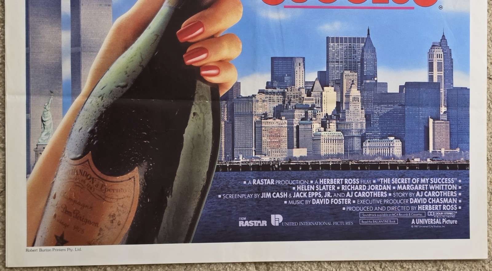 1987 The Secret of My Success Original Australian 27x40 One Sheet Movie Poster image 3