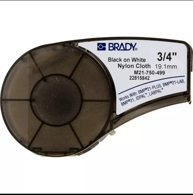 Brady M21-750-499 Adhesive Multi-Purpose Nylon Labels w/ Ribbon for M21 Printer
