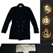 ST. John Collection Santana Knit Jacket Women s size 6 in Black Flawed