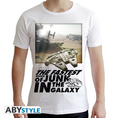 Star Wars - T-Shirt  Falcon Graphic  Man Ss White   New Fit Extra Small