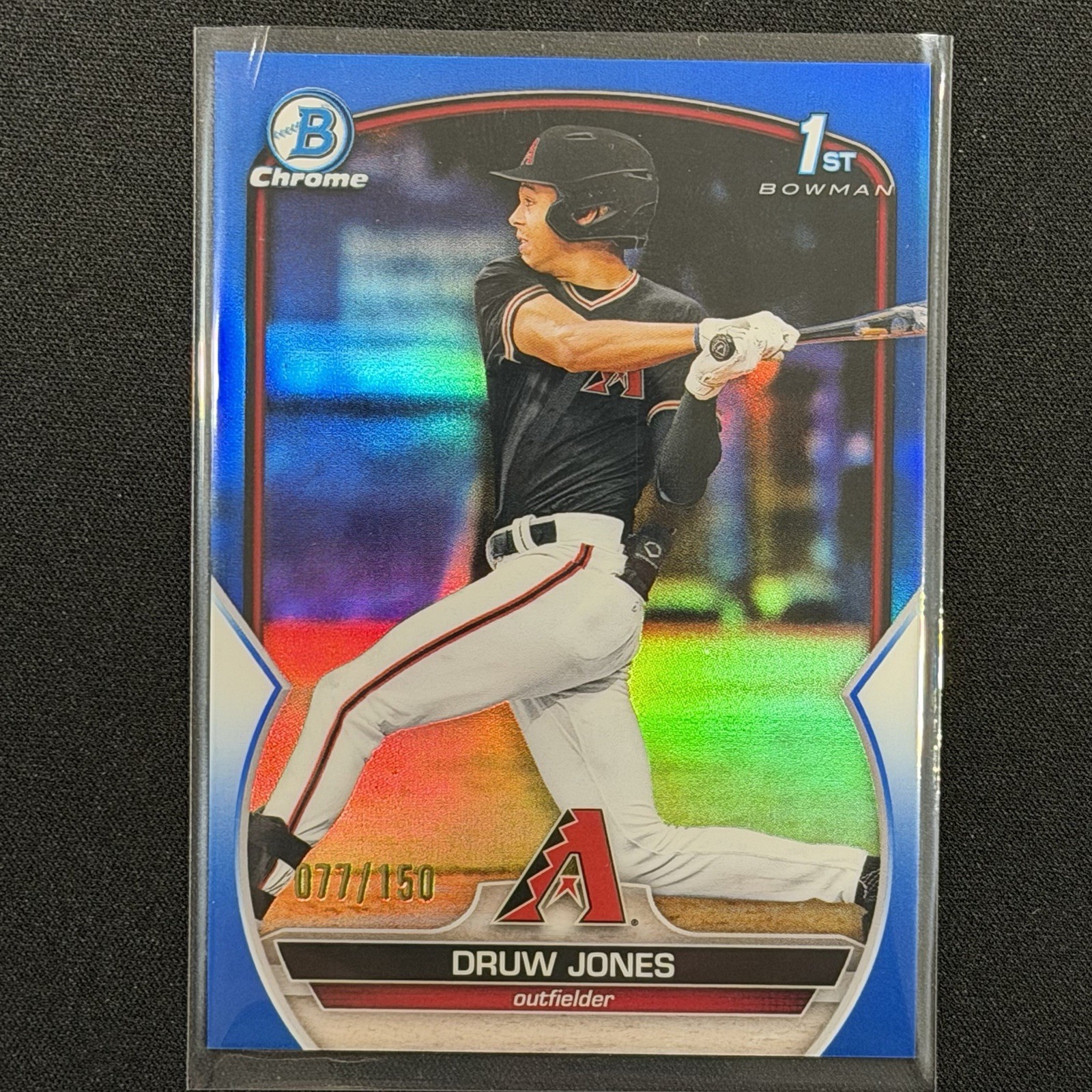 2023 Bowman Chrome Prospects #BCP-25 Druw Jones 1st True Blue Refractor /150