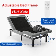 1000LB Advaced Power Base Adjustable Bed Frame Backlit Remote Dual Motor Twin XL